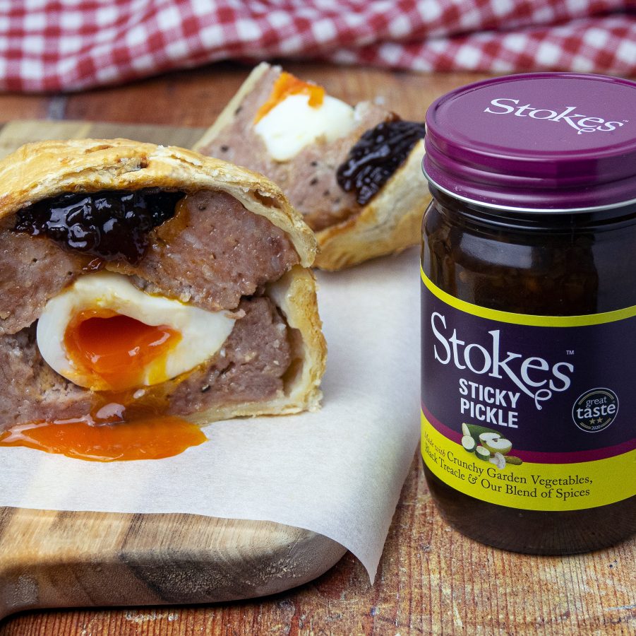 Sausage & Egg Pie with Sticky Pickle - Stokes Sauces