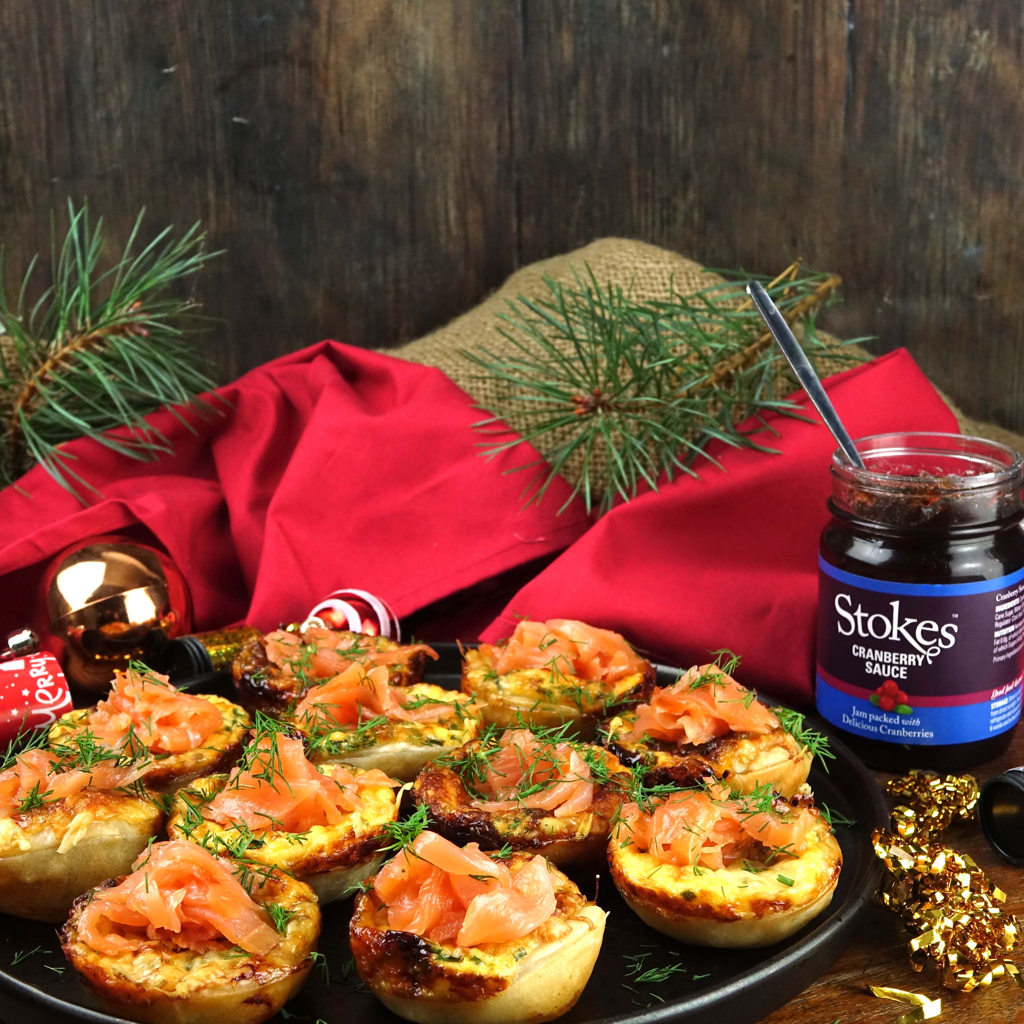 Smoked Salmon & Gruyere Tarts - Stokes Sauces